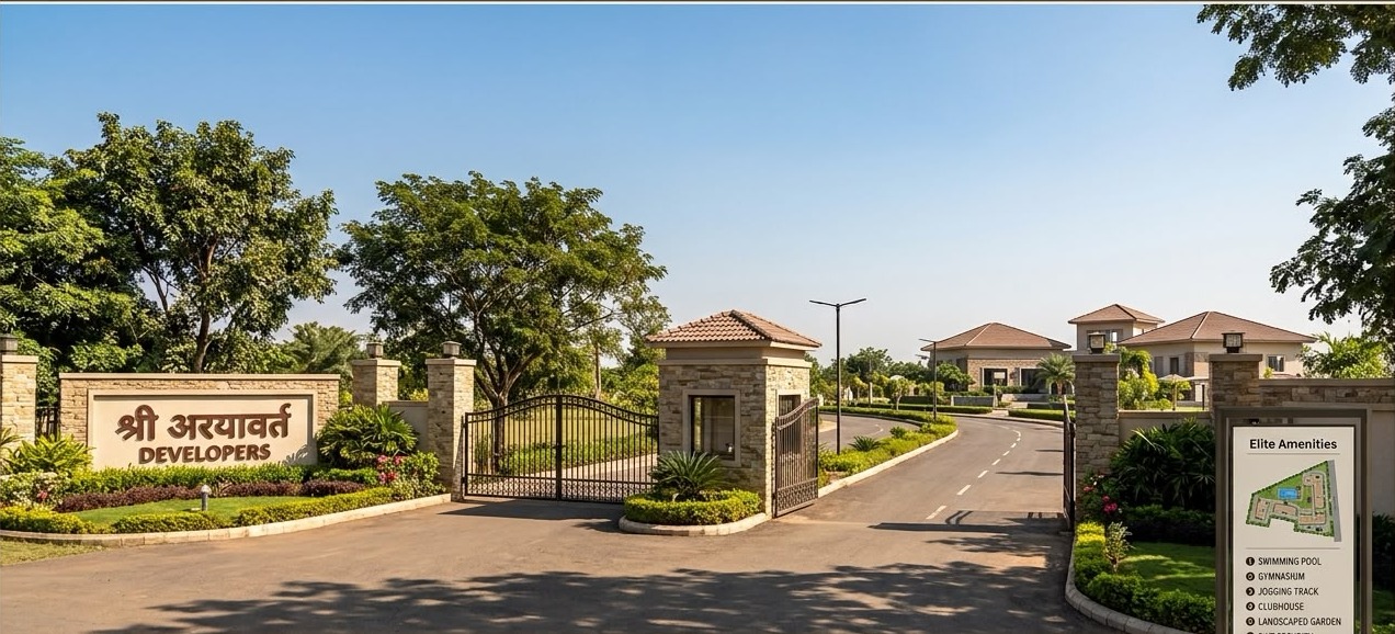 Shri Aaryavart Developers — gated community entrance